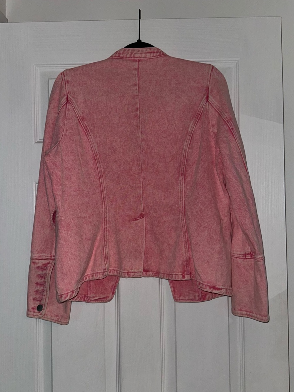 Savanna Jane Medium Free People Pink Military Lace-Up Jacket Cotton Women’s - Picture 2 of 5